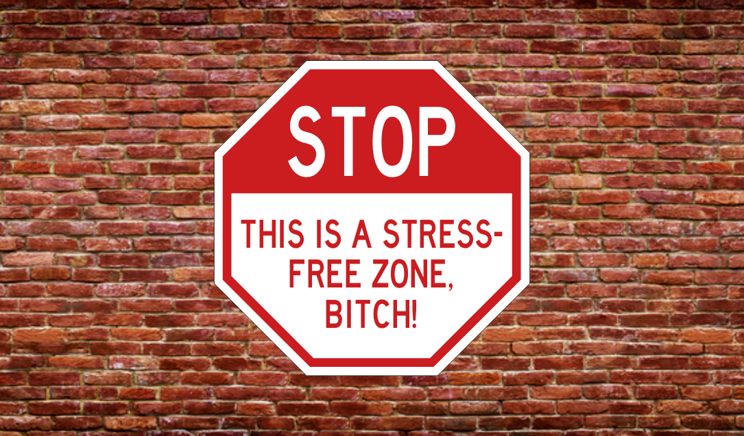 THIS IS A STRESS-FREE ZONE, BITCH!