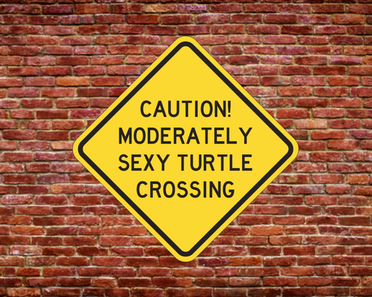 CAUTION! MODERATELY SEXY TURTLE CROSSING